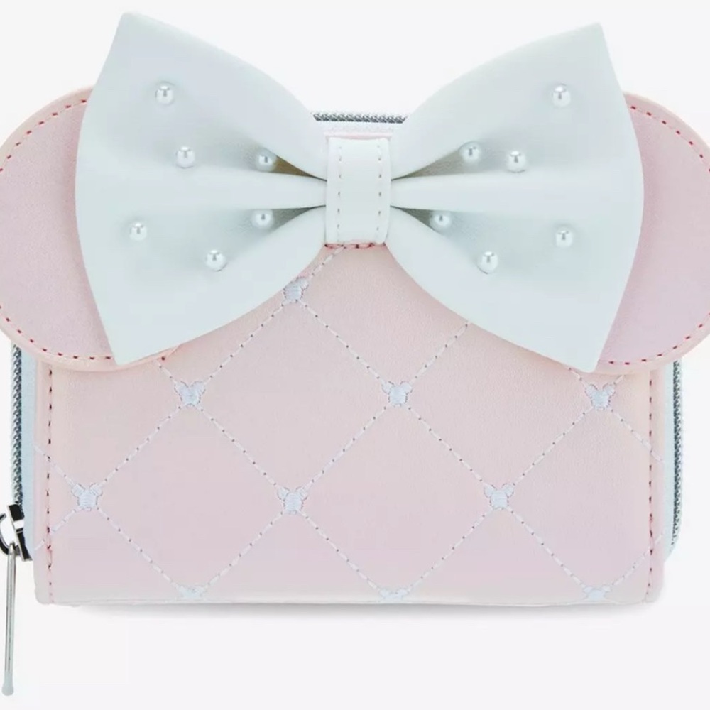 Loungefly Disney Minnie Mouse Pink Pearl Mini Zipper Wallet